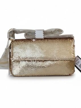 Nicole Miller Gold Sequin Crossbody Bag